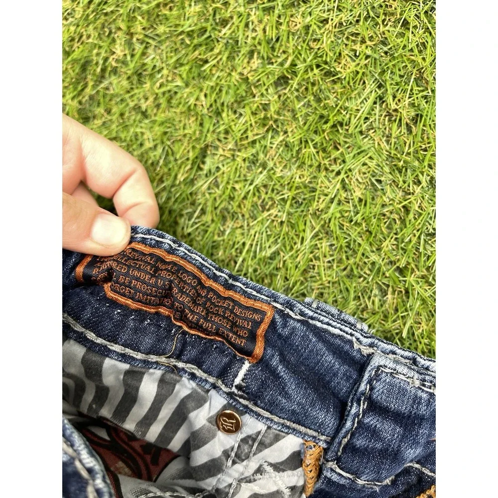 Rock Revival Jeans Mens 30 Jerry Straight Leg Cross Grunge Punk y2k Casual 2000s